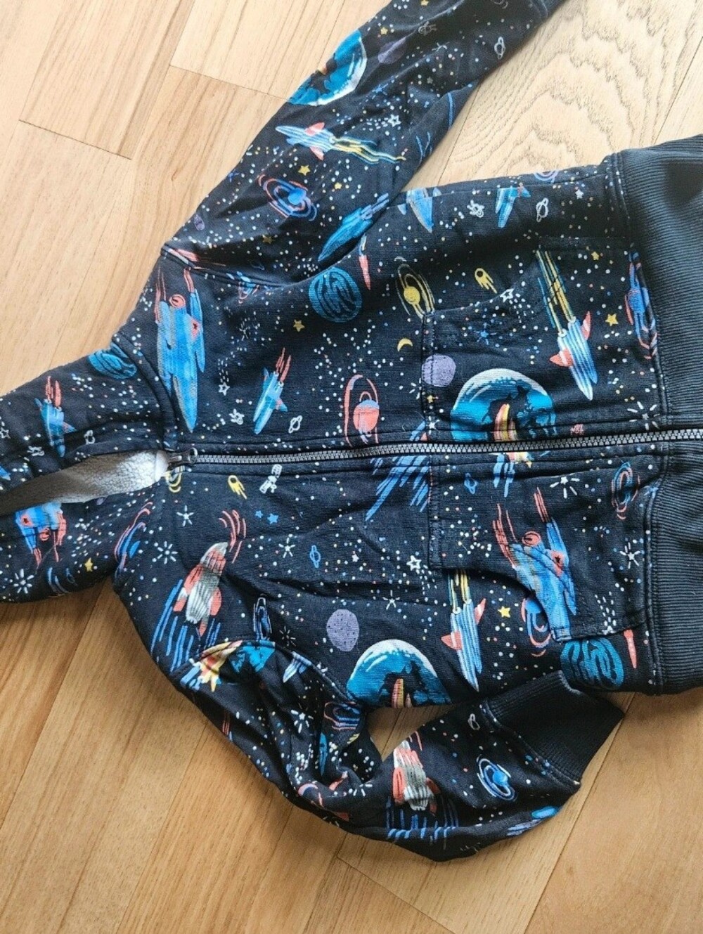 Space Faux Shearling French Terry Hoodie